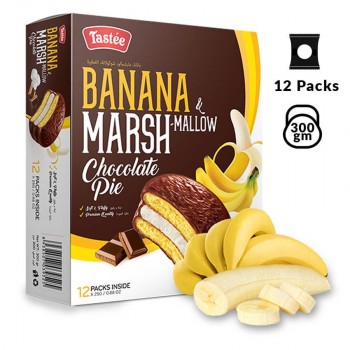 Tastee Banana & Marsh Mallow Chocolate Choco Pie 12's 300g